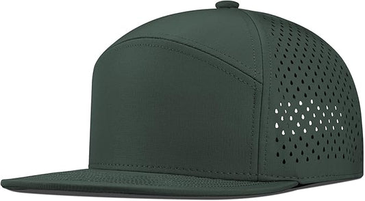Performance Snapback Hats for Men Women,Flat Bill Cap,Golf,Running,Workout