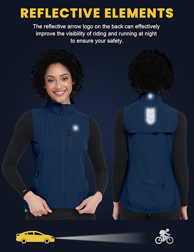 Little Donkey Andy Women's Lightweight Quick Dry Vest Summer Windproof Sleeveless Elastic Jacket for Golfing Cycling Running