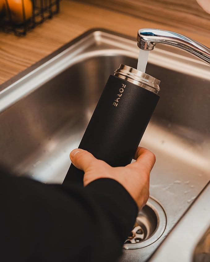 FORME - Shaker, 700ml Stainless Steel Protein Shaker, Double Walled Vacuum Insulated, Cold and Hot Drinks, Silent & Leak Proof, Fits Most Cup Holders (Charcoal)