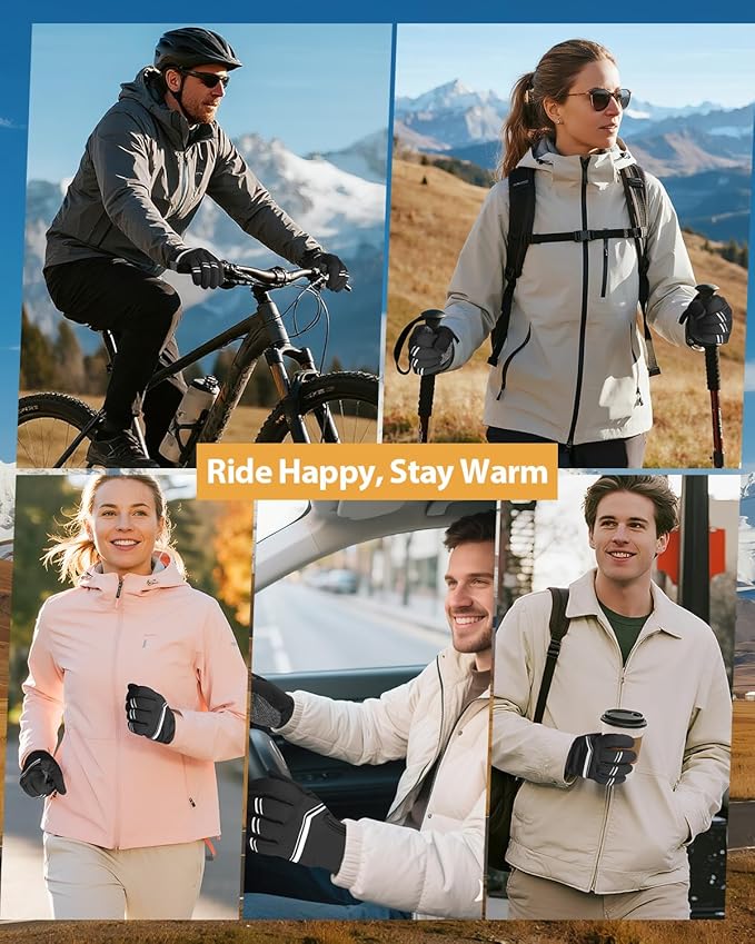 RIGWARL Lightweight Winter Cycling Gloves for Men and Women, Bike Gloves for Men Cycling, Windproof Full Finger Biking Glove
