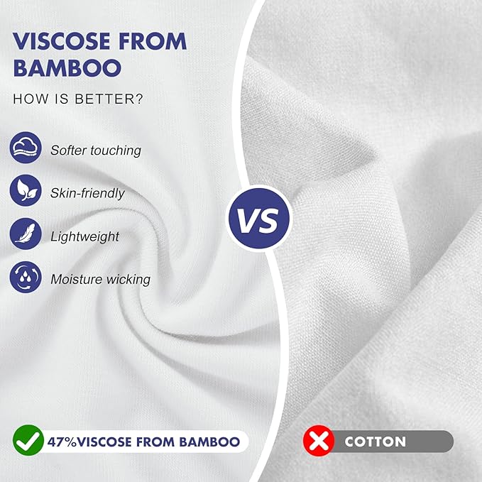 BAMBOO COOL Men's Undershirt Moisture-Wicking T-Shirts Stretch Crewneck Soft Tees for Men,3 Pack