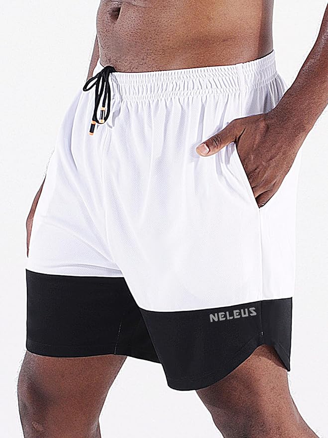NELEUS Men's 2 in 1 Running Shorts with Liner,Dry Fit Workout Shorts with Pockets