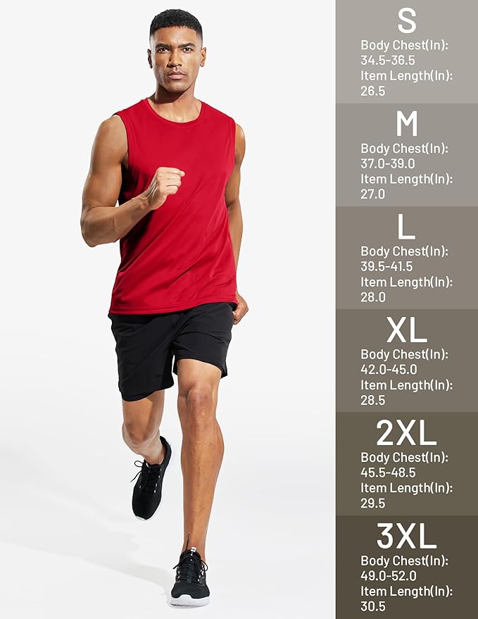 MIER Men's Workout Tank Tops UPF 50+ Swim Shirts Quick Dry Running Sleeveless UV Protection Muscle Tees