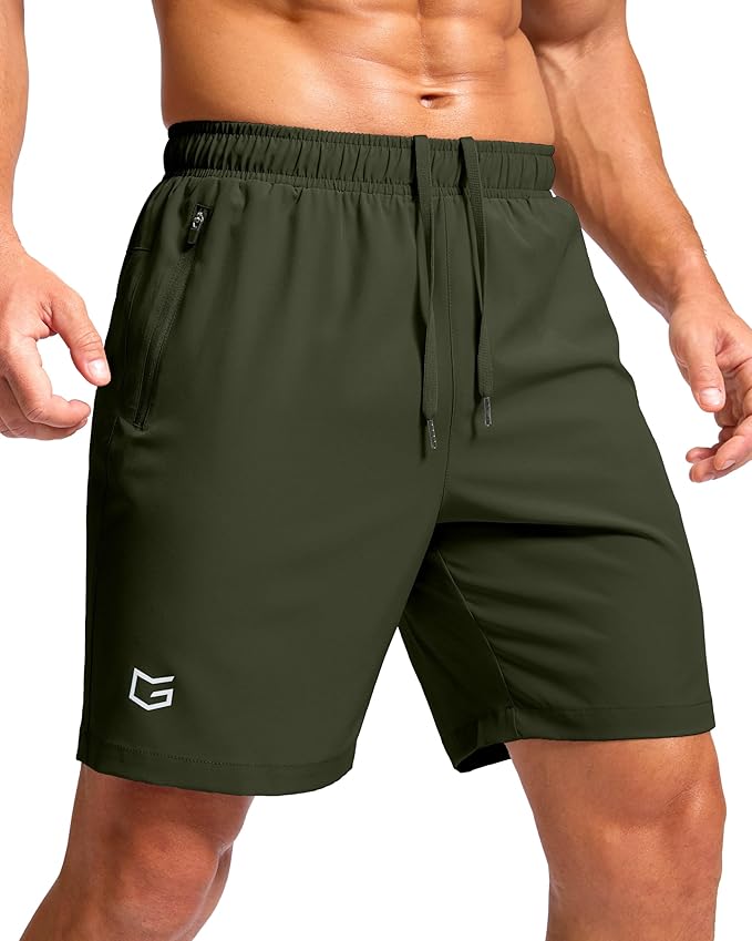 G Gradual Men's Athletic Running Shorts with Zipper Pockets Quick Dry 7"/ 5"/ 9" Workout Gym Shorts for Basketball Hiking