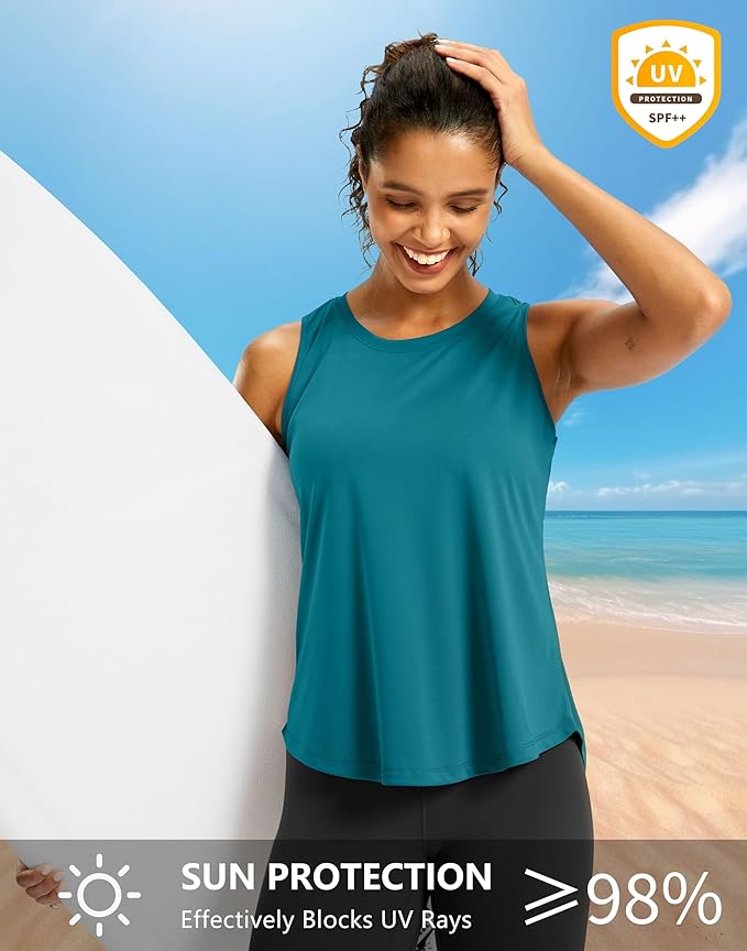 G Gradual Workout Tank Top for Women Sleeveless Athletic Yoga Tops High Neck Quick Dry Running Tennis Sports Shirts for Women