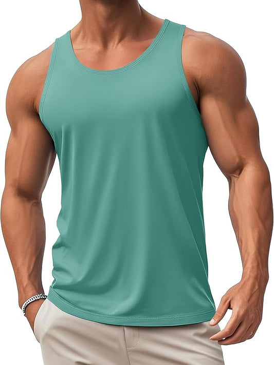 MAGCOMSEN Mens Workout Tank Tops Undershirt Cotton Muscle Athletic Sleeveless Shirts for Gym