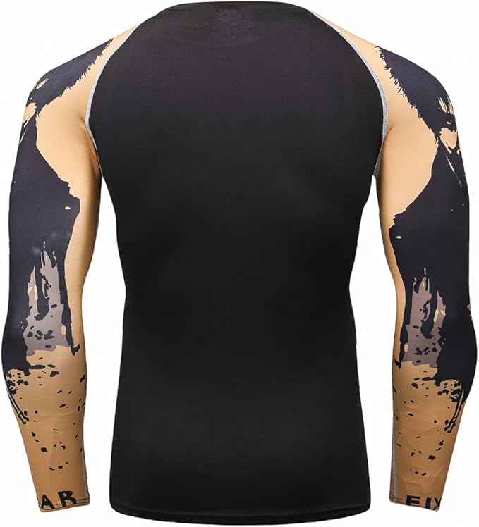 Men's Soft Slim Long Sleeve Dry-Fit Compression Gym Trainning Shirt