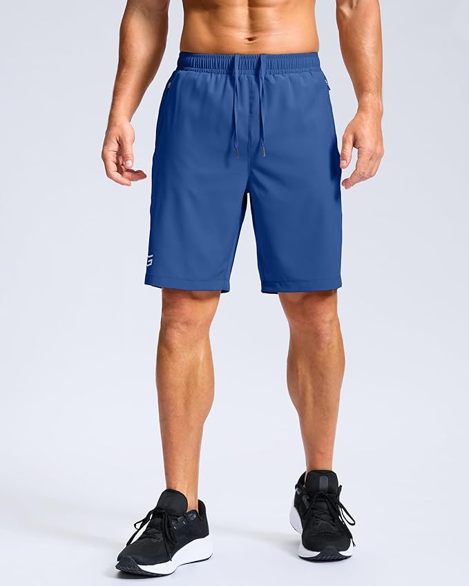 G Gradual Men's Athletic Running Shorts with Zipper Pockets Quick Dry 7"/ 5"/ 9" Workout Gym Shorts for Basketball Hiking