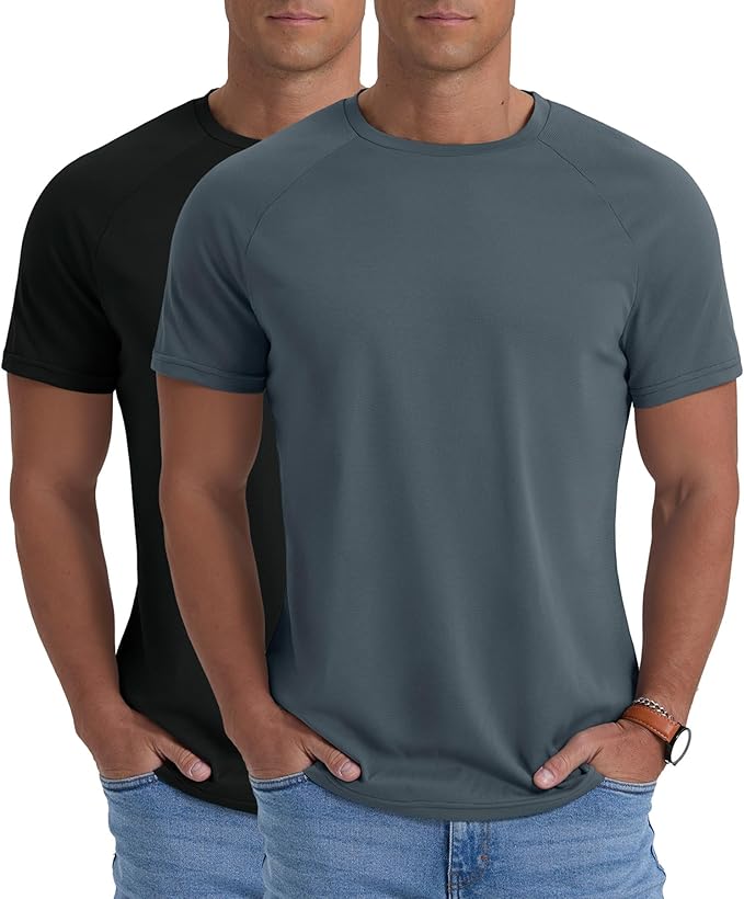 Askdeer Men's T-Shirt Short Sleeve Quick Dry Shirts Lightweight Workout Athletic Tees for Running, Beach, Hiking