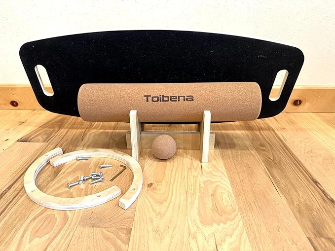 Balance Board trainer for Adults Kids，Hockey snowboard wobble board，450Lbs remarkable core trainer made of wood/Less Plastic