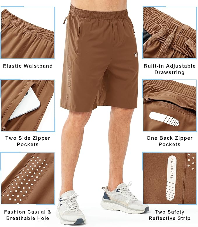 NORTHYARD Men's Athletic Running Shorts Quick Dry Workout Shorts 7"/ 5"/ 9" Lightweight Sports Gym Basketball Tennis Hiking