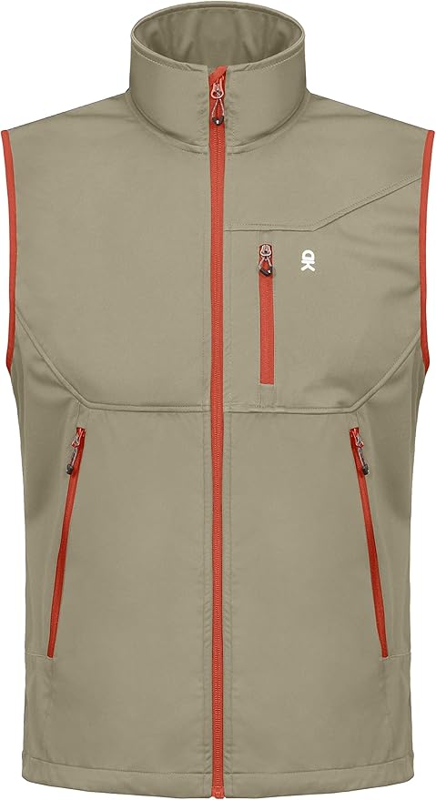 Little Donkey Andy Men's Lightweight Softshell Vest Windproof Sleeveless Jacket for Travel Hiking Running Golf