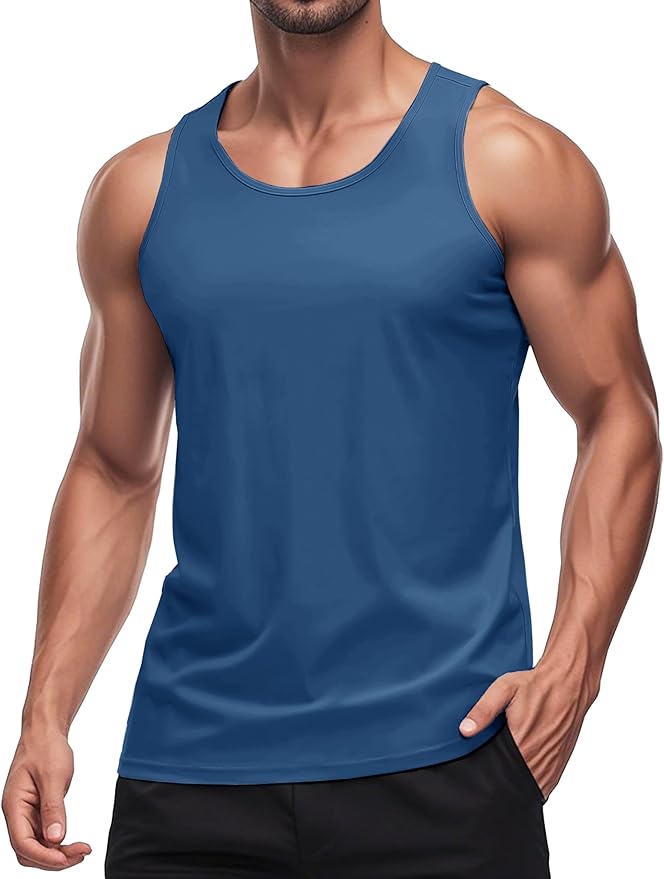 MAGCOMSEN Mens Workout Tank Tops Undershirt Cotton Muscle Athletic Sleeveless Shirts for Gym