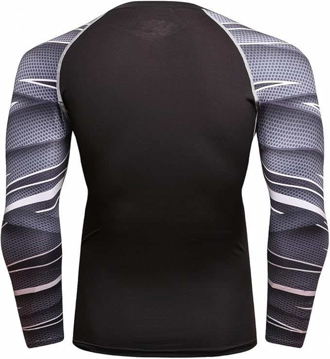 Men's Soft Slim Long Sleeve Dry-Fit Compression Gym Trainning Shirt