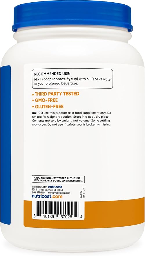 Nutricost Grass-Fed Whey Protein Isolate (Chocolate Peanut Butter) 2LBS - Non-GMO, Gluten Free, Natural Flavors