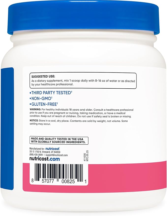 Nutricost BCAA Powder (Raspberry Lemonade, 60 Servings) - Optimal 2:1:1 Ratio