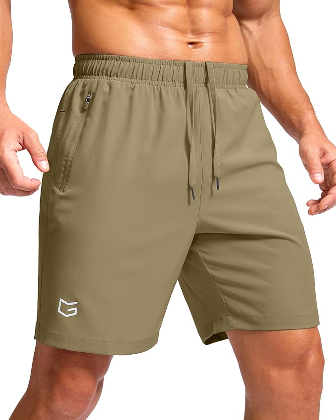 G Gradual Men's Athletic Running Shorts with Zipper Pockets Quick Dry 7"/ 5"/ 9" Workout Gym Shorts for Basketball Hiking