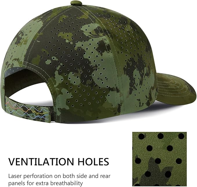 UPF 50+ Performance Water Resistant Baseball Cap Lightweight Breathable Hat Golf Running Boat Hiking for Men Women