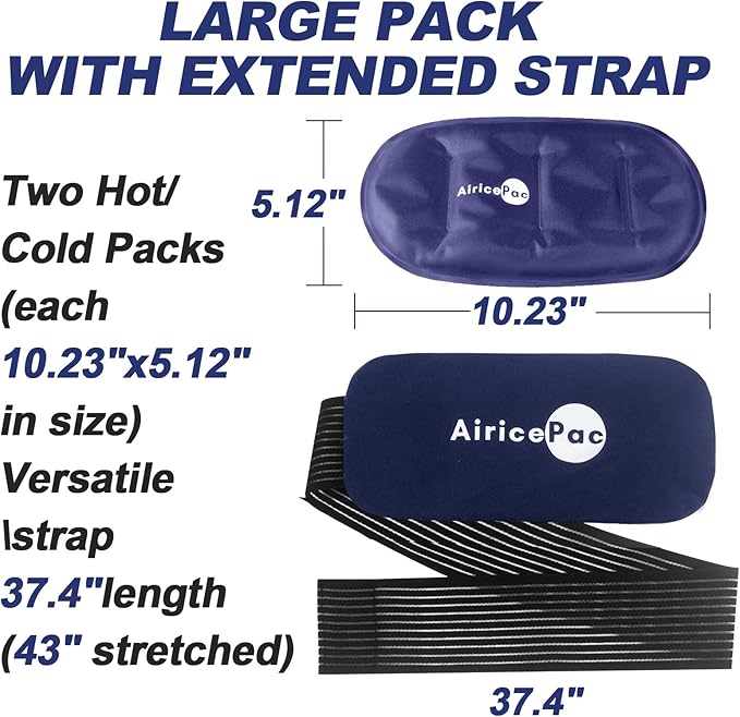 Ice Packs for Injuries Reusable (3-Piece Set) Hot Cold Gel Wraps for Joint Pain, Muscle Soreness, Adjustable & Flexible for Back, Knees, Shoulders, Arms and Legs