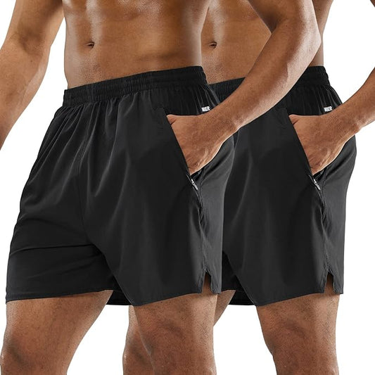 MIER Men's Workout Running Shorts Quick Dry Active 5 Inches Shorts with Pockets, Lightweight, Breathable