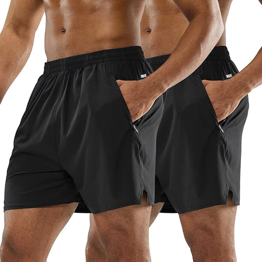 MIER Men's Workout Running Shorts Quick Dry Active 5 Inches Shorts with Pockets, Lightweight, Breathable