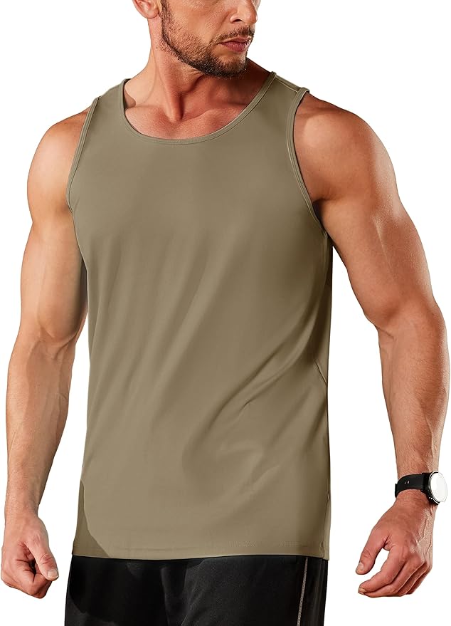 TACVASEN Men's Workout Tank Tops Sleeveless UPF 50+ Summer Sun Shirts Quick Dry for Running Swim Gym Beach