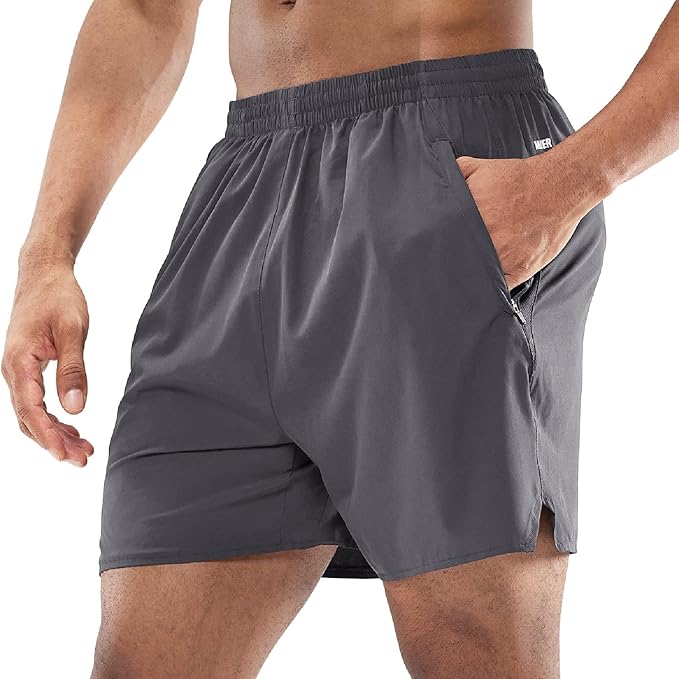 MIER Men's Workout Running Shorts Quick Dry Active 5 Inches Shorts with Pockets, Lightweight, Breathable