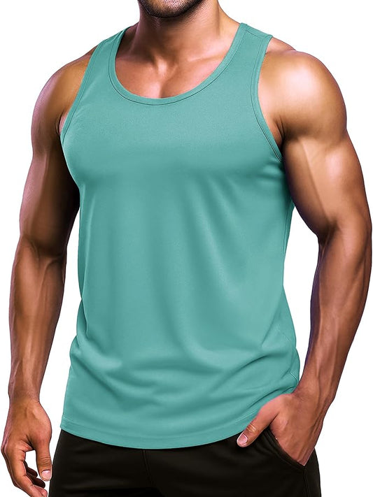 Boladeci Men's Tank Top Workout Athletic Quick Dry UPF 50+ Sun Protection Lightweight Summer Beach Gym Sleeveless Shirts