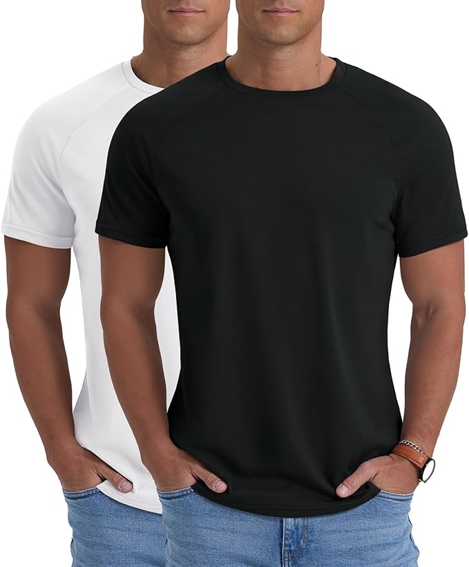 Askdeer Men's T-Shirt Short Sleeve Quick Dry Shirts Lightweight Workout Athletic Tees for Running, Beach, Hiking