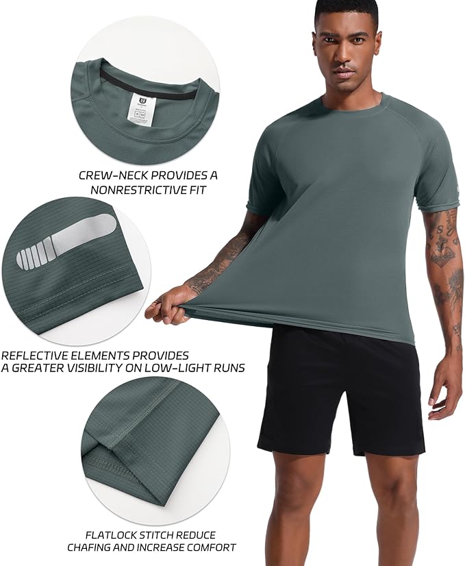 Holure Men's Mesh Quick-Dry Short Sleeve Workout T-Shirt