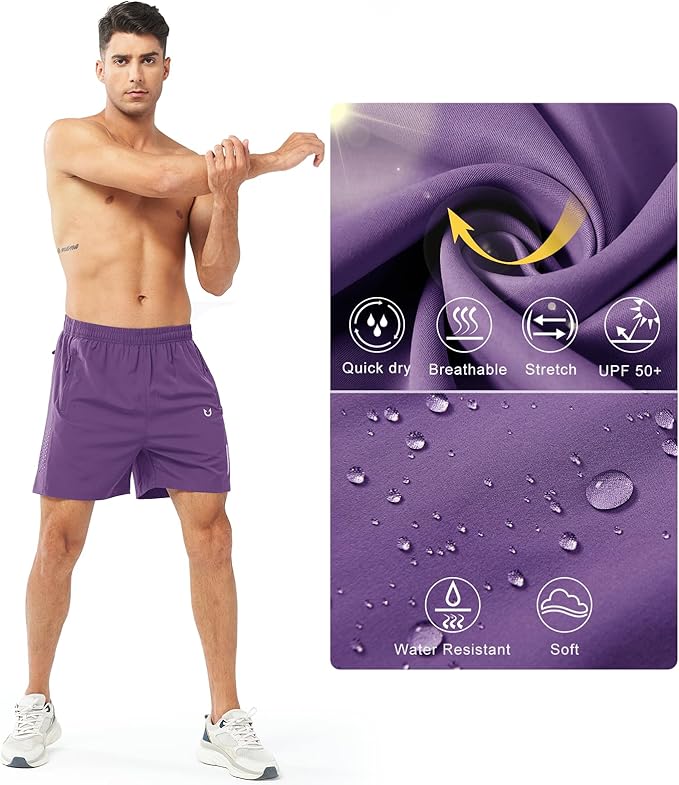 NORTHYARD Men's Athletic Running Shorts Quick Dry Workout Shorts 7"/ 5"/ 9" Lightweight Sports Gym Basketball Tennis Hiking