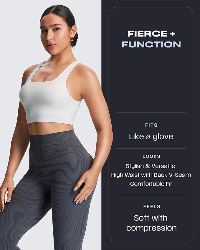 Aoxjox High Waisted Workout Leggings for Women Tummy Control Buttery Soft Yoga Metamorph Deep V Pants 26"