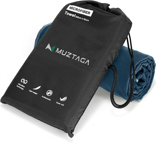 Microfiber Beach Towel-Perfect for Travel, Sports, Camping, Swimming, Yoga, Gym- Quick Dry, Sand Free, Compact, Lightweight, Absorbent (Navy Blue,X-Large(200x90cm, 78x35”))