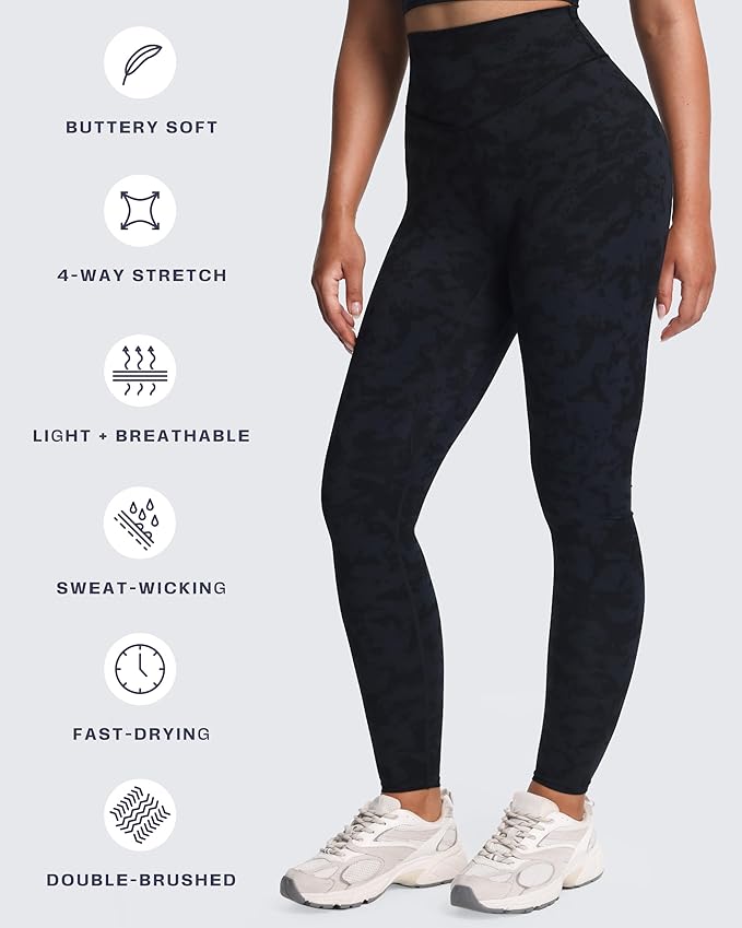 Aoxjox High Waisted Workout Leggings for Women Tummy Control Buttery Soft Yoga Metamorph Deep V Pants 26"