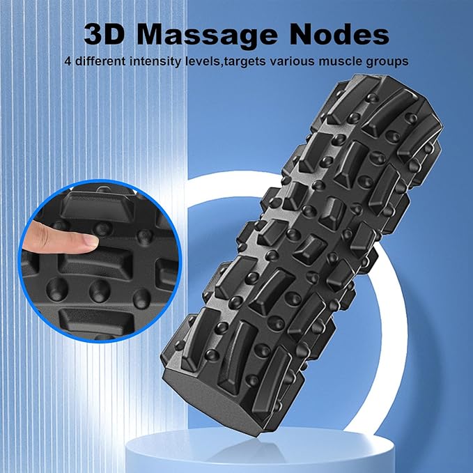 Foam Roller for Physical Therapy, Back Pain, Muscle Massage and Deep Tissue, Soft Exercise Roller Foam for Pilates, Yoga, Gym, Home Workouts and Travel, 18"*6" Black