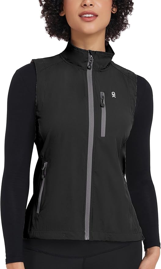 Little Donkey Andy Women's Lightweight Quick Dry Vest Summer Windproof Sleeveless Elastic Jacket for Golfing Cycling Running