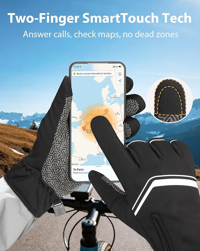 RIGWARL Lightweight Winter Cycling Gloves for Men and Women, Bike Gloves for Men Cycling, Windproof Full Finger Biking Glove