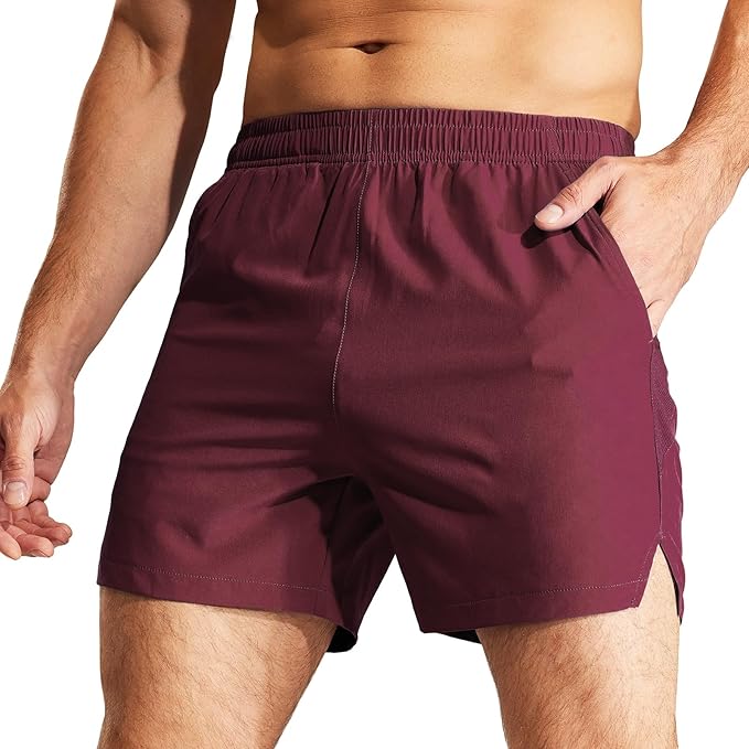 MIER Men's Workout Running Shorts Quick Dry Active 5 Inches Shorts with Pockets, Lightweight, Breathable
