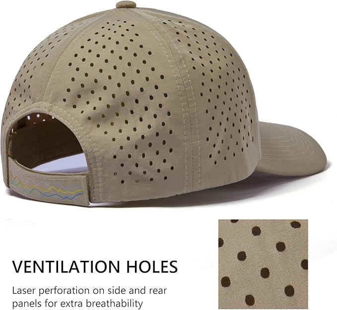 UPF 50+ Performance Water Resistant Baseball Cap Lightweight Breathable Hat Golf Running Boat Hiking for Men Women