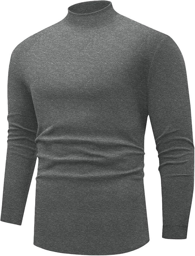 Sailwind Men's Mock Turtleneck Long Sleeve Shirt Cotton Basic Thermal Undershirt Lightweight Pullover