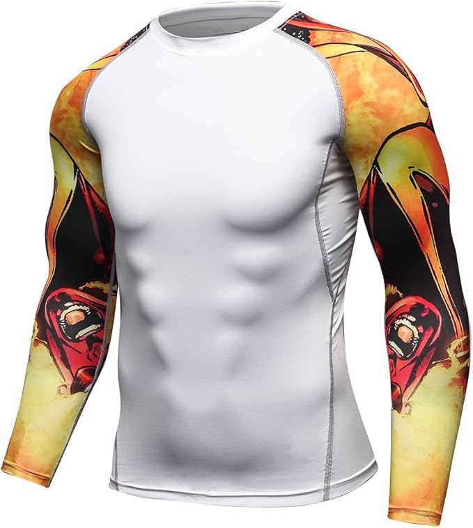 Men's Soft Slim Long Sleeve Dry-Fit Compression Gym Trainning Shirt