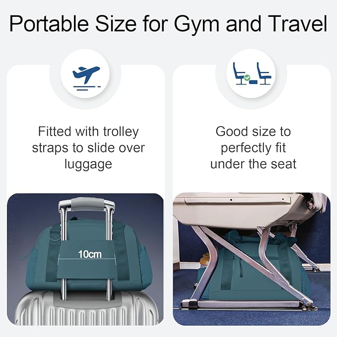 Small Gym Bag 14 inch for Women & Men Mini Gym Duffel Bag with Wet Compartment Waterproof Travel Duffle Bag for Sports Workout Dance