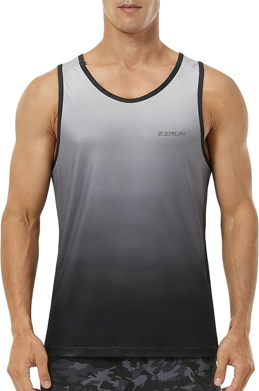 EZRUN Men's Quick Dry Sport Tank Top for Bodybuilding Gym Athletic Jogging Running,Fitness Training Workout Sleeveless Shirts