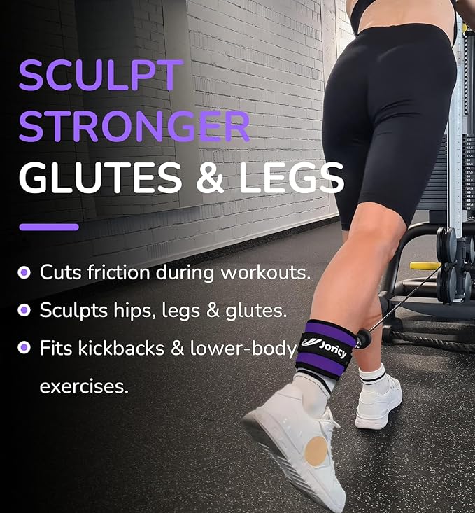 Ankle Strap for Cable Exercise Machines, Work Out Cuff Attachment Ankle Resistance Bands, Cable Kick Back Straps for Gym, Glute Workouts, Kickbacks, Leg Extensions, Hip Abductors, Booty Workouts