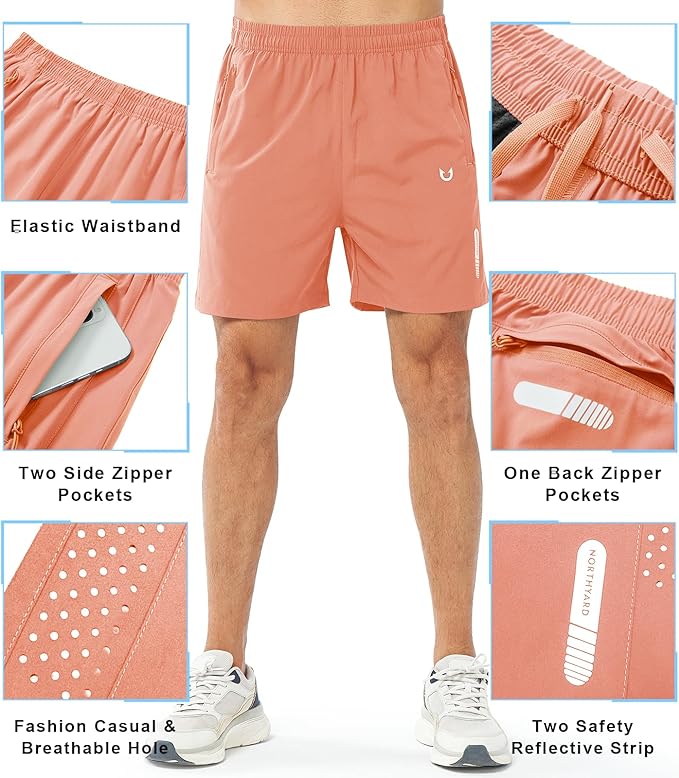 NORTHYARD Men's Athletic Running Shorts Quick Dry Workout Shorts 7"/ 5"/ 9" Lightweight Sports Gym Basketball Tennis Hiking