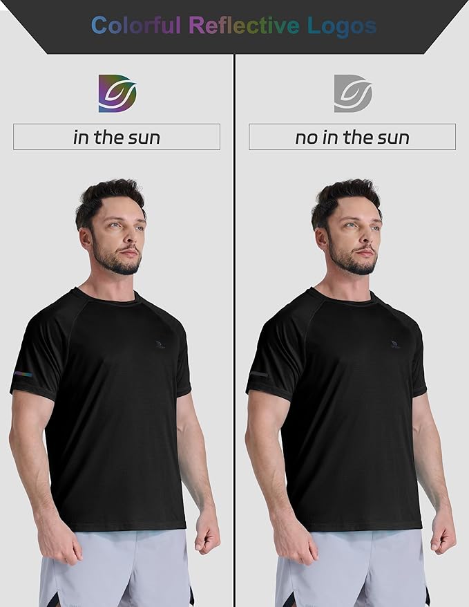 Men's Short Sleeve Workout Shirts Quick Dry Lightweight T-Shirts Gym Running Athletic Tshirt for Summer