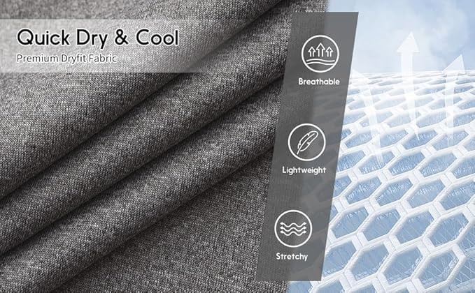 Men's Long Sleeve Moisture Wicking Athletic Shirts, Dry Fit Long Sleeve UV Protection Shirts Men for Workout, Running, Hiking