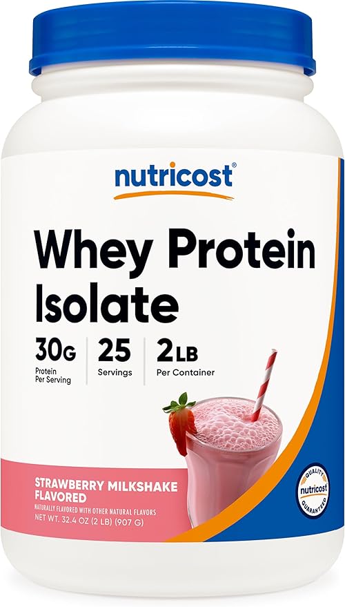 Nutricost Whey Protein Isolate (Strawberry Milkshake) 2LBS