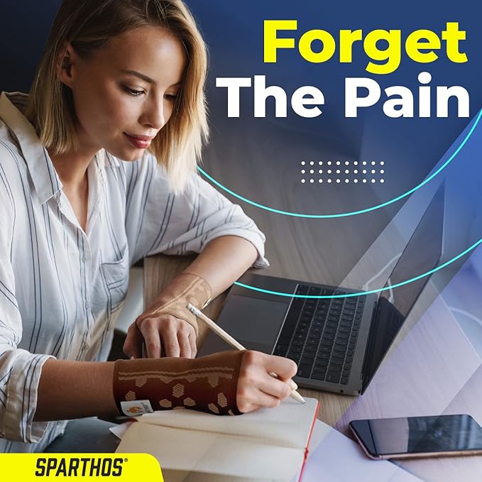 Sparthos Wrist Support Sleeves (Pair) – Medical Compression for Carpal Tunnel and Wrist Pain Relief – Wrist Brace for Men and Women – Made from Innovative Breathable Elastic Blend