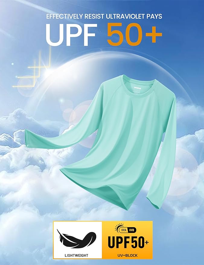 MAGCOMSEN Men's Long Sleeve Shirts UPF 50+ UV Sun Protection Athletic Shirts for Hiking Running Workout Rash Guard